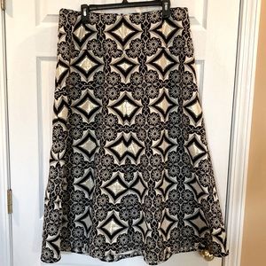 Isabel Toledo Gold Foil with Black Design Skirt Sz 14